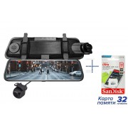 Видеорегистратор VIPER Wide Duo, 2 камеры, черный + Карта памяти 32Гб ПОДАРОК